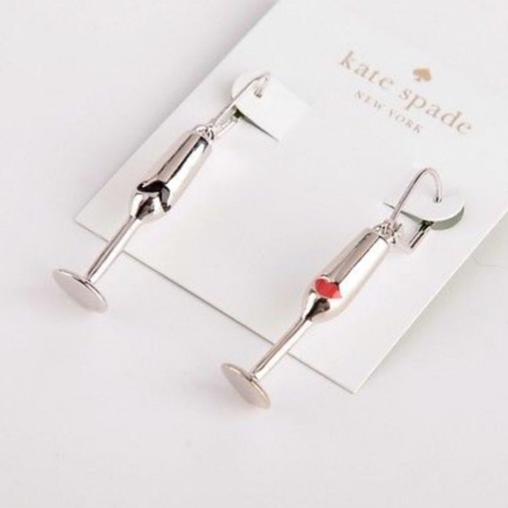 Kate Spade Make Magic Champagne Glass Earrings